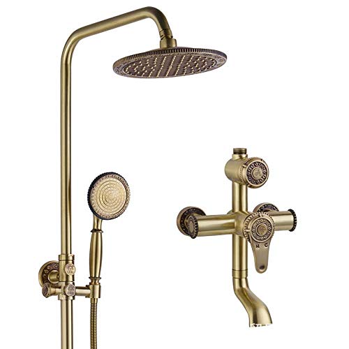 Ensemble de douche rétro suralimenté en cuivre pour optimiser la faible pression
