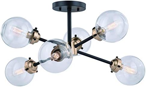 Orbit 25" Semi-Flush Mount Oil Rubbed Bronze with Muted Brass