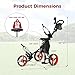 ULTIMATE 3 Wheel Golf Push Pull Cart, Foldable Lightweight Golf Bag Trolley w/Adjustable Seat and Handle, Scorecard Holder, Umbrella Holder, Cup Holder, Storage Bag and Foot Brake (Red)