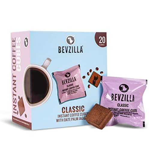 Image of Bevzilla 20 Classic Instant Coffee Cubes | Made with Date Palm Jaggery & Arabica Beans | No Refined Sugar | Classic Strong Bold Flavour| Coffee Premix with Real Ingredients| Enjoy Hot & Cold