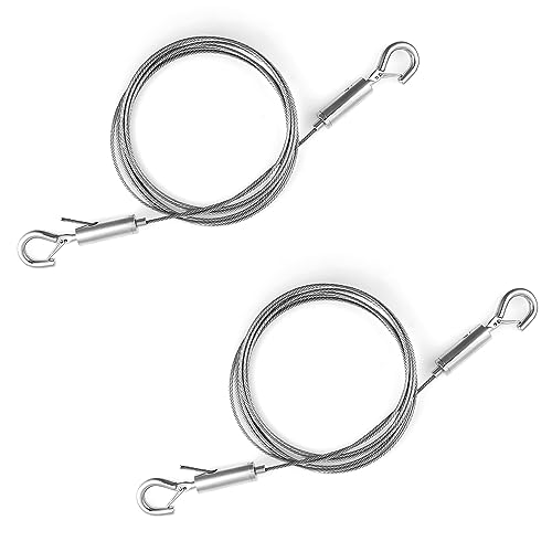 2pcs Adjustable Picture Hanging Wire with Hook, 9.84ft x 0.06 Inch Heavy Duty Picture Hangers Sturdy Stainless Steel Photo Frame Hanging Wire for Holding Up to 53lbs