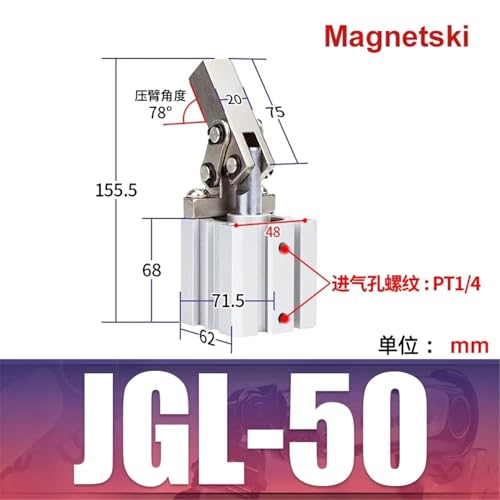 Bras de culbuteur de serrage pneumatique ALC JGL-50 avec cylindre à pression d'air