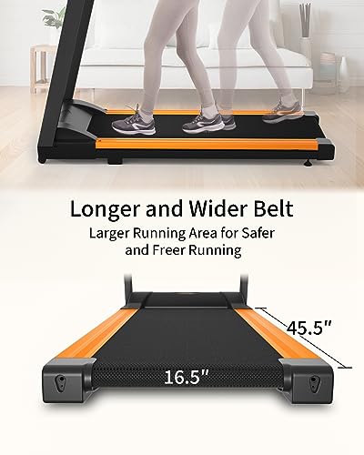SSPHPPLIE 300 lb Capacity Foldable Treadmill - 3.0HP Portable Folding Treadmills for Home&Office, with Heart Rate Monitoring Bluetooth Band&Online Events, 12 Programs(App) - Thumbnail 5