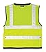 Kishigo Men's High Visibility Reflective Economy Surveyors Vest S5008Z, Zipper Closure, Polyester, ANSI 107 Type R/Class 2, Multiple Pockets for Tools and Equipment Storage, Outdoor (Lime, L)