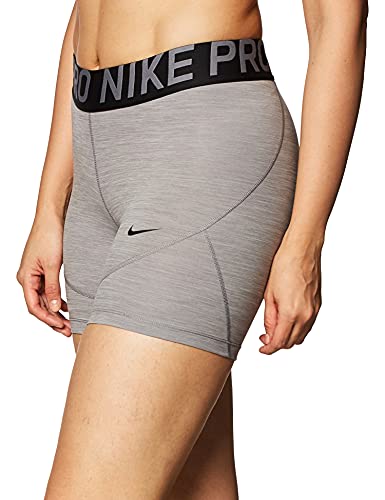 Nike Women's Pro 5" Training Short (Gunsmoke/Heather/Gunsmoke/Black, Small) - Image 3