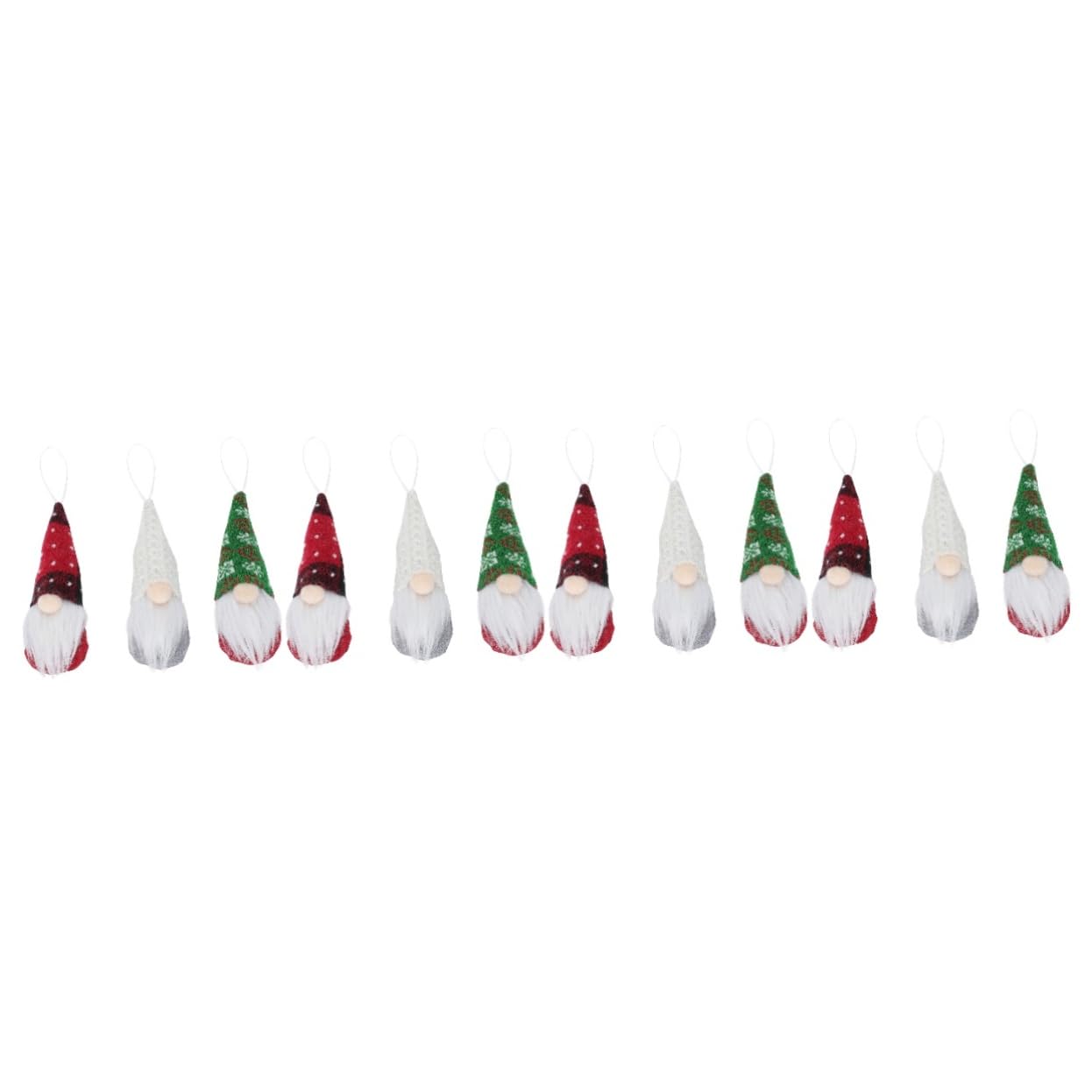 OUNONA 12piezas Adornos Colgantes De Navidad Muñecos Sin Rostro para Decorar El Árbol De Decoración Festiva para Hogar y Fiestas