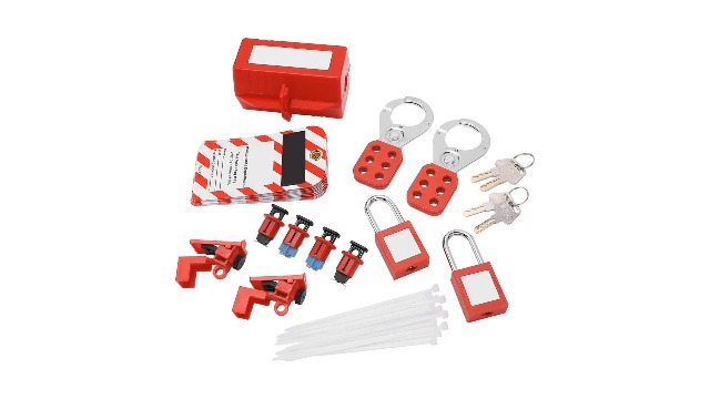 Bloqueo Para Disyuntor Industrial Kit De Etiquetado Y Bloqueo Para Disyuntores Eléctricos - Incluye Candados, Cerrojos Y Etiquetas De Seguridad Kit LOTO (Lock Out Tag Out