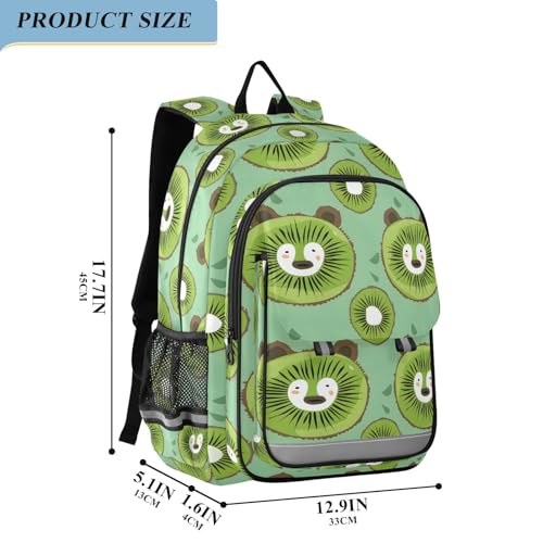 Sac à dos visage d'ours et tranches de kiwi ludique taille unique - 2