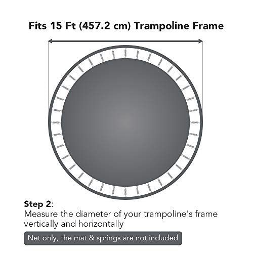 Aw Trampoline Safety Net Trampoline Net Replacement 15 Ft 6 Poles Replacement Safety Netting Trampoline Accessories Internal Net (Net Only) #TOP3