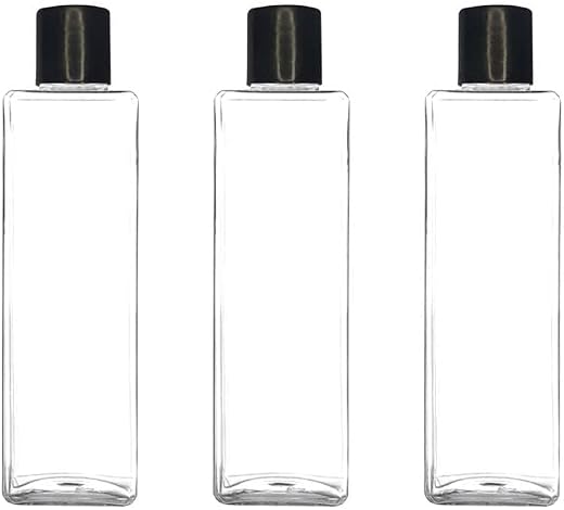 SHREE MAHA 100ml Empty Clear Plastic Square Bottles - Refillable Travel Size Cosmetic Containers, Leak Proof Squeeze Bottl...