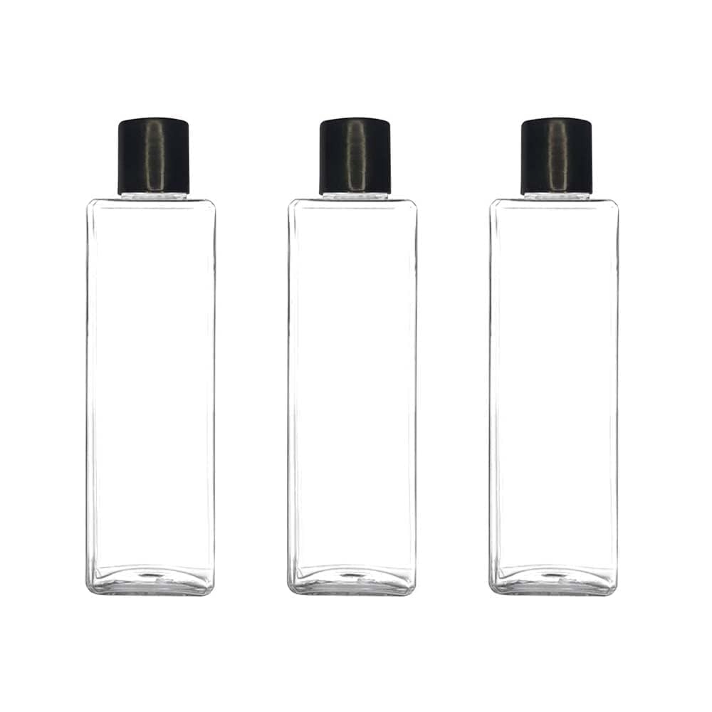 SHREE MAHA 100ml Empty Clear Plastic Square Bottles - Refillable Travel Size Cosmetic Containers, Leak Proof Squeeze Bottles with Black Flip Caps for Toiletries, Shampoo (Pack of 100)-image-41