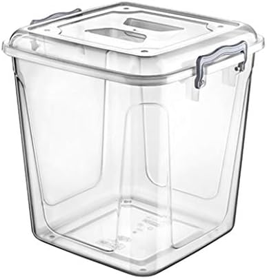Clear Plastic Storage Box with Lid Kitchen Pantry Food Pasta Flour Cereal Stackable Container Tub (11 Litre)