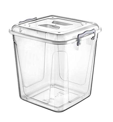 Muddy Hands Clear Plastic Storage Box with Lid Kitchen Pantry Food Pasta Flour Cereal Stackable Container Tub (20 Litre)