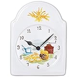  Atlanta - Quarzuhr - Wanduhr - Küchenuhr - Steingutgehäuse - Zahlen braun - Zeiger schwarz