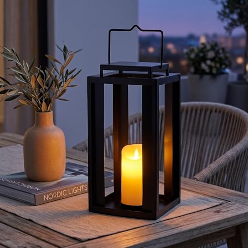 Lanterne extérieure sans verre bougie LED sans flamme sécurisée