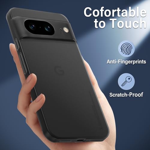 Image of X-level for Google Pixel 8 Case, Extra Slim 0.3 mm Thin Translucent Matte Finish Soft Phone Cover, Anti-Scratch Shockproof Case for Google Pixel 8, Translucent Black