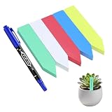 Set de 100 Étiquettes pour Plantes en Plastique, 10x2cm Etiquette Jardin Exterieur Couleur...