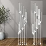 ♥【Matériau de qualité supérieure】 : Fabriqué en acrylique de haute qualité, ce bougeoir transparent est luxueux, léger et durable. La base ronde antidérapante argentée protège votre table des rayures.