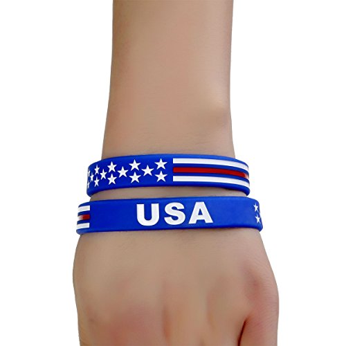 Sainstone Triumph Of Faith Usa American Flag Bracelet Silicone Rubber Wristbands Americanism Partriotic Spirit Sports Holiday Gifts (Unisex) #TOP6