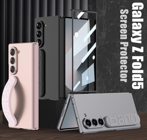 Coque pour Galaxy Z Fold 5 protection écran intégrée étui rose