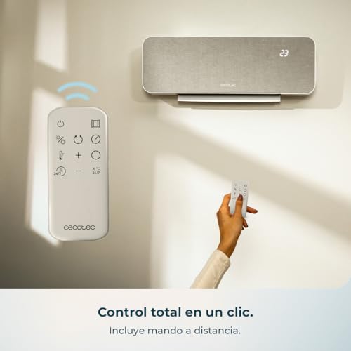Miniatura 5 de Cecotec Calefactor Cerámico De Pared Con Mando Readywarm 3000 Textile. 2000w, 3 Modos, Calor Uniforme, Oscilación, Led, Temporizador, Seguridad, Diseño Tela Moderno, Cobertura 20m2