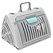 SportPet Designs Sport Pet Foldable Travel Cat Carrier with A Waterproof Bed - Front Door Plastic Collapsible Carrier, Gray (CM-10064-CS01)