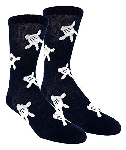 Disney Mickey Mouse Teen Adult Mens 2 Pack Crew Socks (10-13, Red/Navy Gloves) #TOP20