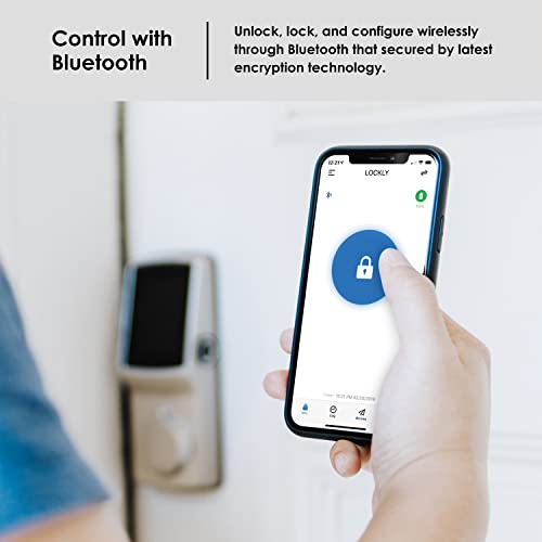 Lockly Secure Pro, Wi-Fi Smart Lock, Keyless Entry Doory Lock, PIN Genie® Keypad, 3D Biometric Fingerprint Sensor, Voice Control, Auto Lock - Satin Nickel (PGD728WSN) - Deadbolt Edition - Thumbnail 5