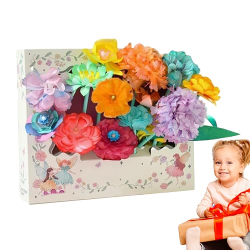 Kit de fabricación de flores, kits de manualidades de flores, actividades de aprendizaje juguete educativo para jardín de infantes para el hogar en edad preescolar en el jardín de infantes con pétalos
