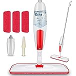 TRAV-ROUND Spray Mops for Cleaning Floors with 3pcs Washable Pads, Spray Floor Mop with 550ML Refillable Bottle Dry Wet Microfibre Flat Mop for Home Commercial Kitchen Hardwood Laminate Ceramic Tile