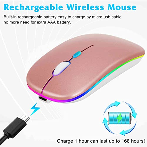 Image of UrbanX 2.4GHz & Bluetooth Mouse, Rechargeable Wireless LED Mouse for Omen 16 Gaming Laptop Also Compatible with TV /Laptop /PC /Mac /pro /Computer /Tablet /Android - Banana Yellow