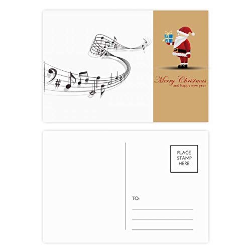 Cartes postales Père Noël avec partitions à glisser dans vos paquets cadeaux de fin d'année