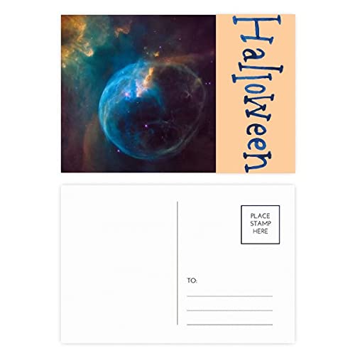 Cartes postales Halloween lot de 20 design nébuleuse bleu marron