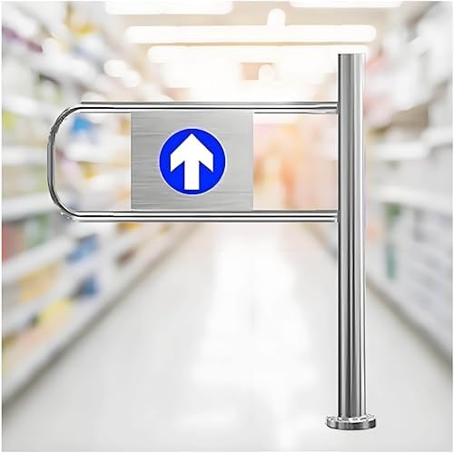 Metal Safety Gate for Entrance Porch, Manual Swing Gate for Supermarkets, Automatic Closing Warehouse Door, Unidirectional Barrier, Store Bar Door 70x100cm