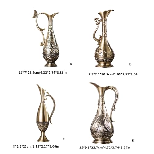 Vases géométriques en métal bronze sculpté pour fleurs - 7