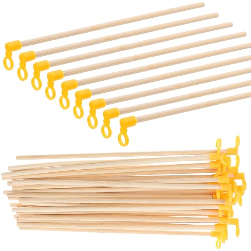 Sewroro 35 Piezas Palos de Linterna de Madera para Faroles de Papel Mangos Largos para Linternas de Mano Accesorios para Decoración y Juguetes Infantiles en Festivales y Fiestas
