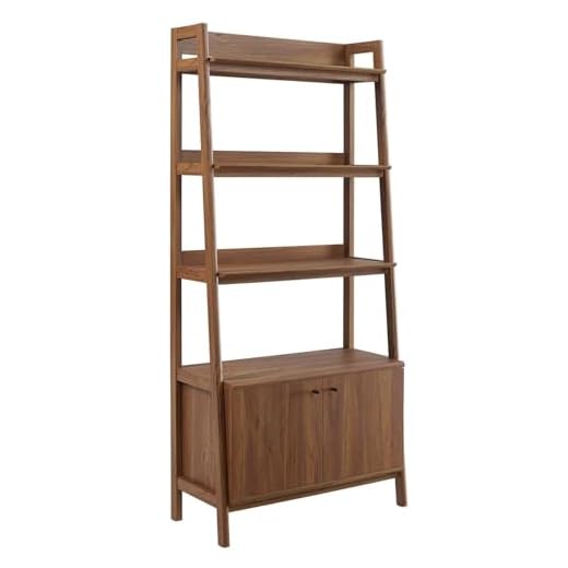Modway 33" Walnut Bookshelf Display Case