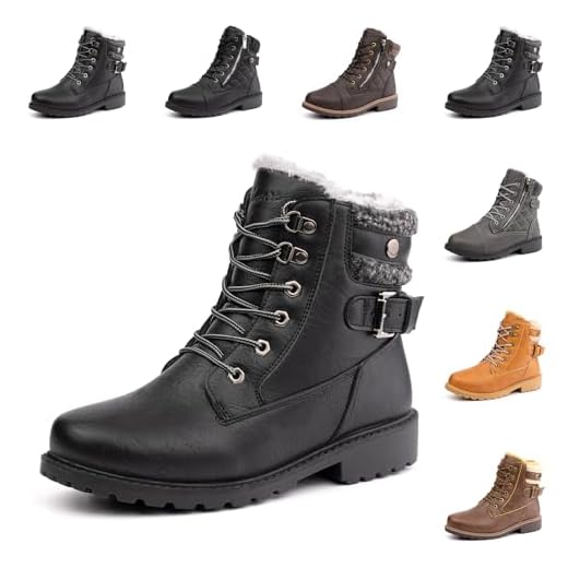 Hitmars Botte Hiver Femme Fourrure Bottines Neige Plates Snow Boots Chaudes Chaussures Montantes Antidérapant Mode Noir EU 43