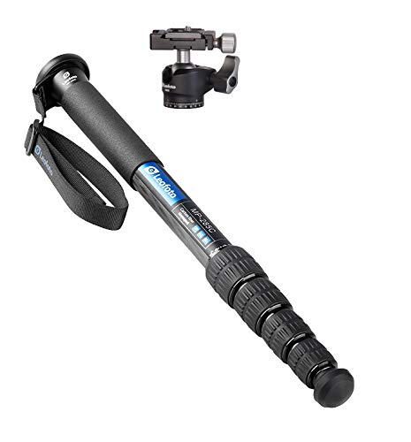 Leofoto Killer Kit Mp-285C + Lh-25 Ball Head 5 Section Cf Travel Monopod Carbon Fiber 60" Tall 17" Folded 1/4" & 3/8" #TOP1