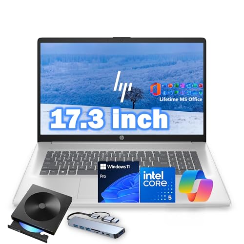 HP 17.3�C���` FHD�m�[�g�p�\�R��, Intel Core i5-1334U, 32GB RAM, 1TB PCI-E SSD, Windows 11 Pro, Free Lifetime MS Office ? Copilot AI, Intel