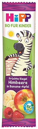 Hipp Bio-Riegel Früchte-Freund Zebra Himbeere in Banane-Apfel, 22er Pack (22 x 23 g)