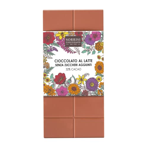 Milchschokolade ohne Zucker, Milchschokolade ohne Zuckerzusatz, Glutenfrei, Tafel Schokolade, aus Italien, Boella & Sorrisi, 32% Kakao, 80 g Cover