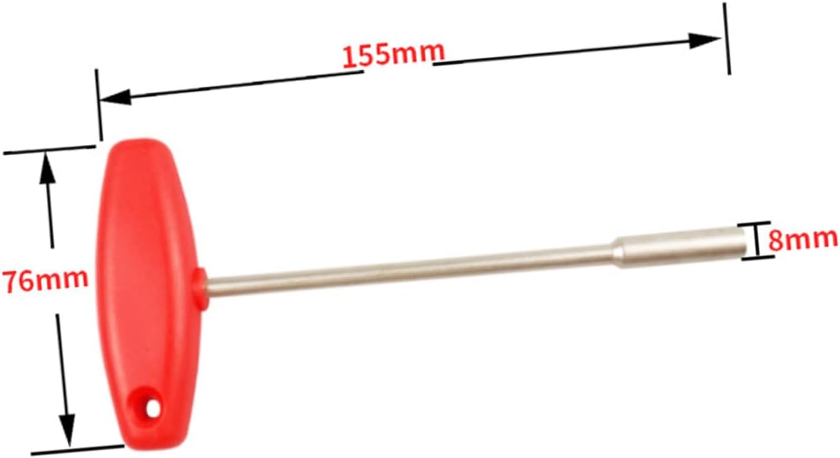 Concealed Spoke Wrench T Shape Sleeve Spanner 3.2mm Tool Steel | Bike Spoke Tool, Wire Tightener, Strong Clamping, Red Plastic Handle, Easy to Use