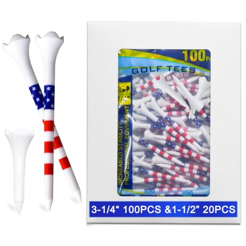 Golf Tees Professional Plastic Golf Tees 3-1/4" & 1-1/2"- 120 Pcs, 4-Prong Golf Tees Plastic, Minimize Friction and Side Spin,Enhanced Durability & Stability, Unbreakable Long Plastic Tees by FEGP GOLF - Used condition - US$10.66