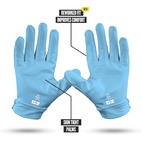 Nxtrnd G3 Pro Padded Football Gloves, Sticky Padded Receiver & Lineman Gloves (Columbia Blue, X-Large) by NXT NXTRND - Image 4