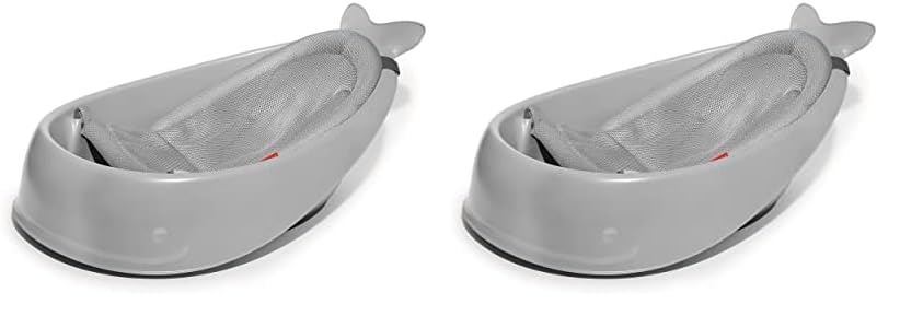 Skip Hop Baby Bath Tub, 3-Stage Smart Sling Tub, Moby, Grey (Pack...