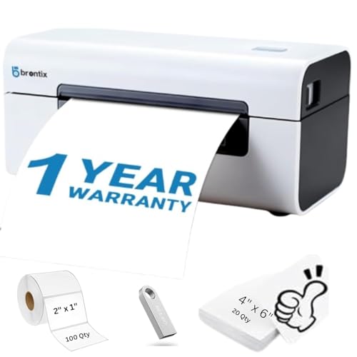 Image of BRONTIX Thermal Printer 4x6 inch Shipping Label | Adjustable Label Printer Machine | 203 DPI | Barcode Printer Machine with 152mm /s Printing Speed