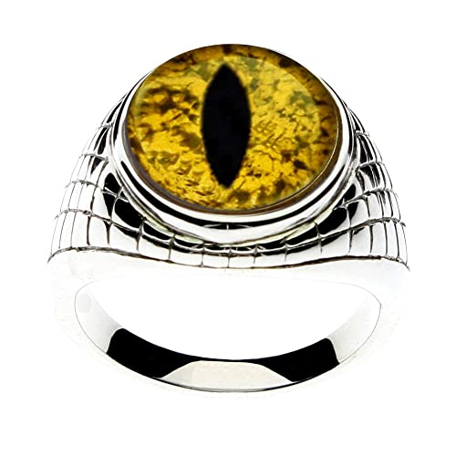 Steel Dragon Jewelers Dramatic Men's Glass Eye Ring - Choose