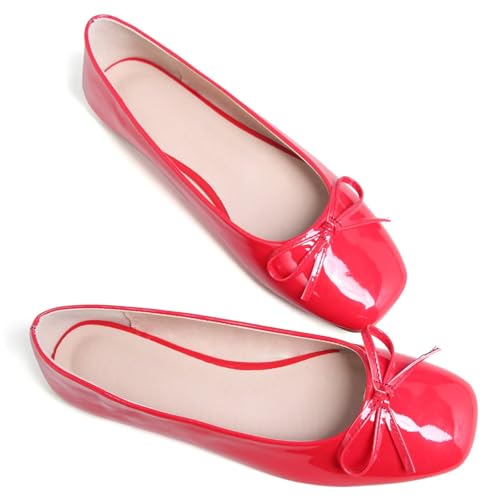 Image of Dear Time Women's Casual Foldable Ballet Flats Square Toe Ballerina Flats Shoes Comfortable