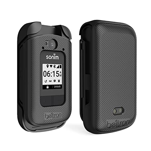 Case with Clip for Sonim XP3 Plus XP3900 2021, Industrial Strength Protective Snap On Cover with Rotating Belt Clip Holster Combo for XP3Plus (T-Mobile/Verizon) - Black